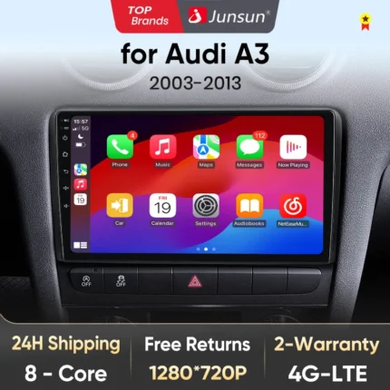 V1 AI Voice Wireless CarPlay Android Auto Radio For Audi A3 8P 2003 - 2013  4G Car Multimedia GPS 2din autoradio
